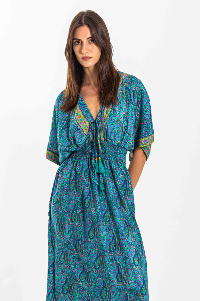 PRINTED MIDI DRESS