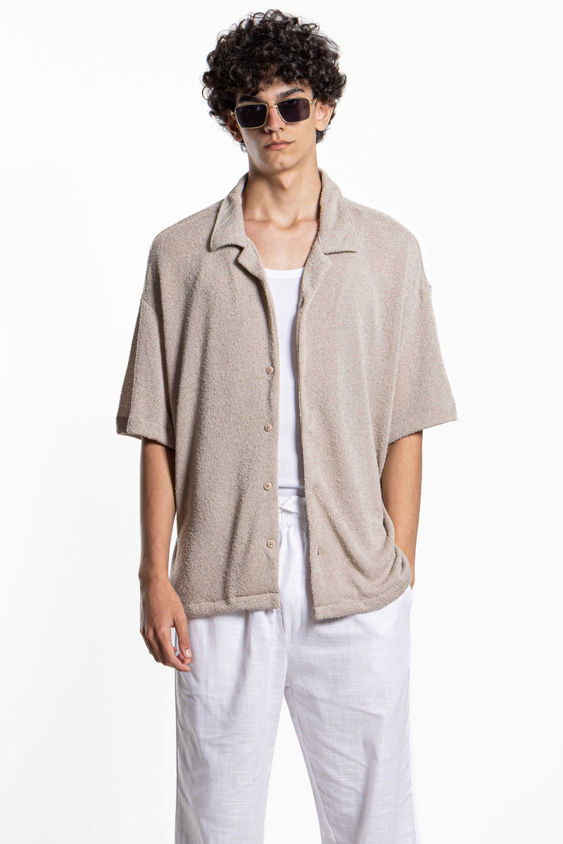 TEXTURED TOWEL-EFFECT SHIRT