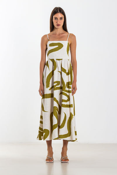 VOLUMINOUS LINEN DRESS