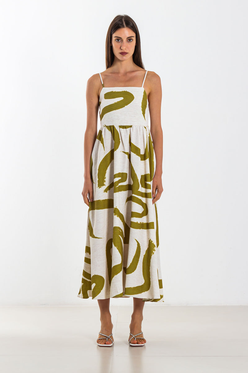 VOLUMINOUS LINEN DRESS