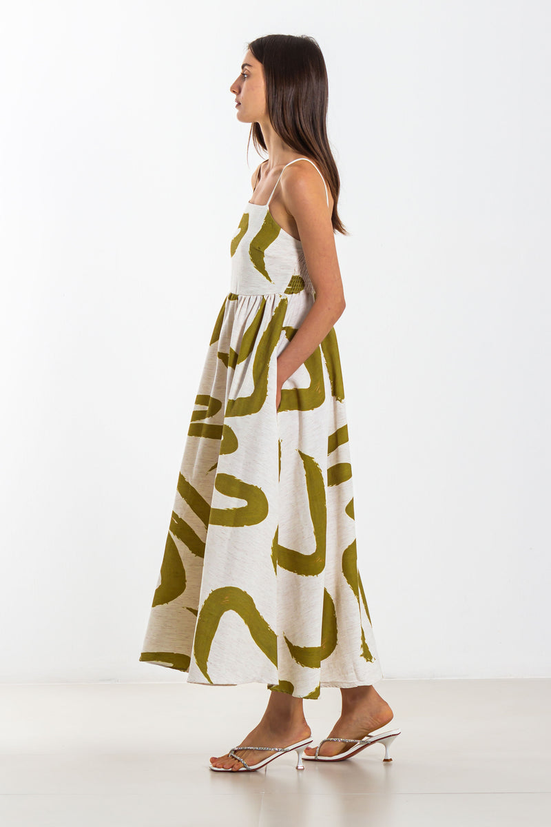VOLUMINOUS LINEN DRESS