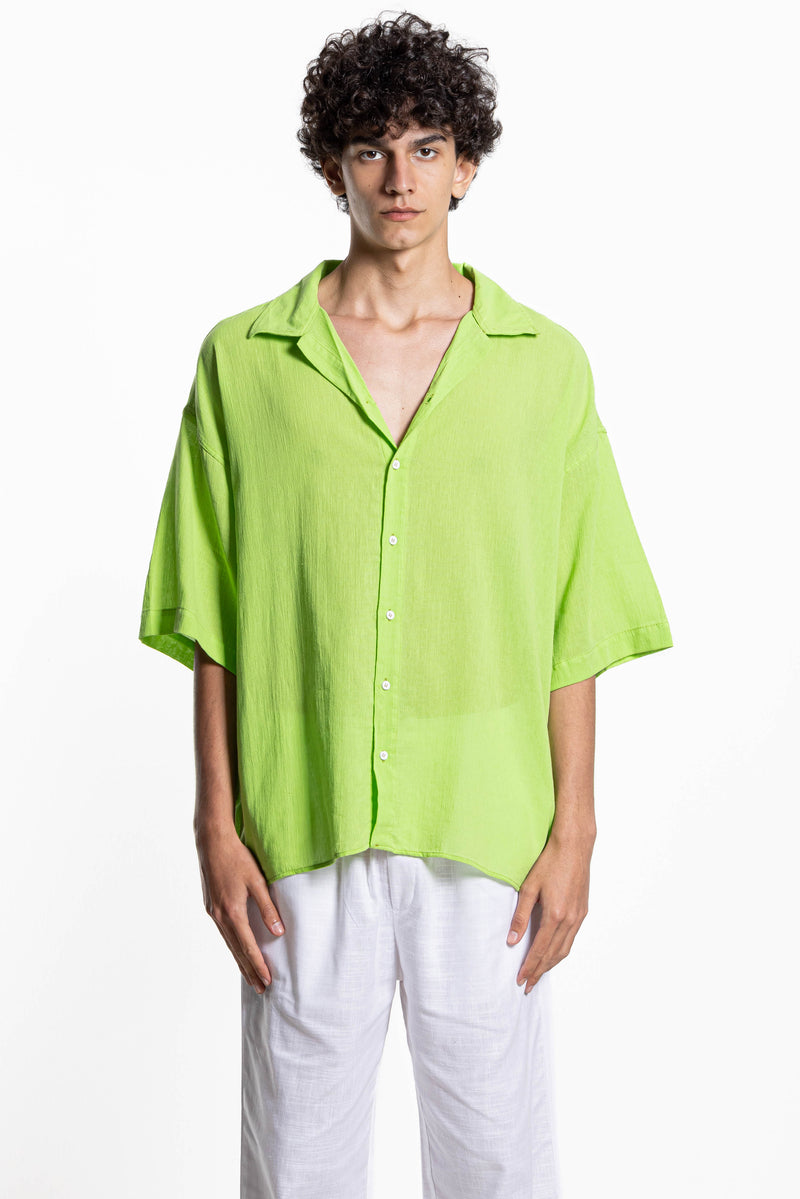 LINEN BLEND OVERSIZED SHIRT
