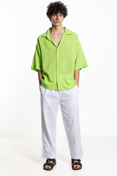 LINEN BLEND OVERSIZED SHIRT