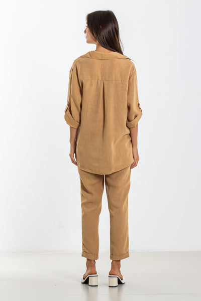 LINEN BLEND SHIRT SET