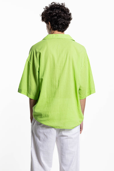 LINEN BLEND OVERSIZED SHIRT