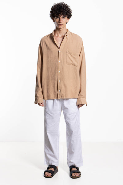 LINEN BLEND OVERSIZED SHIRT