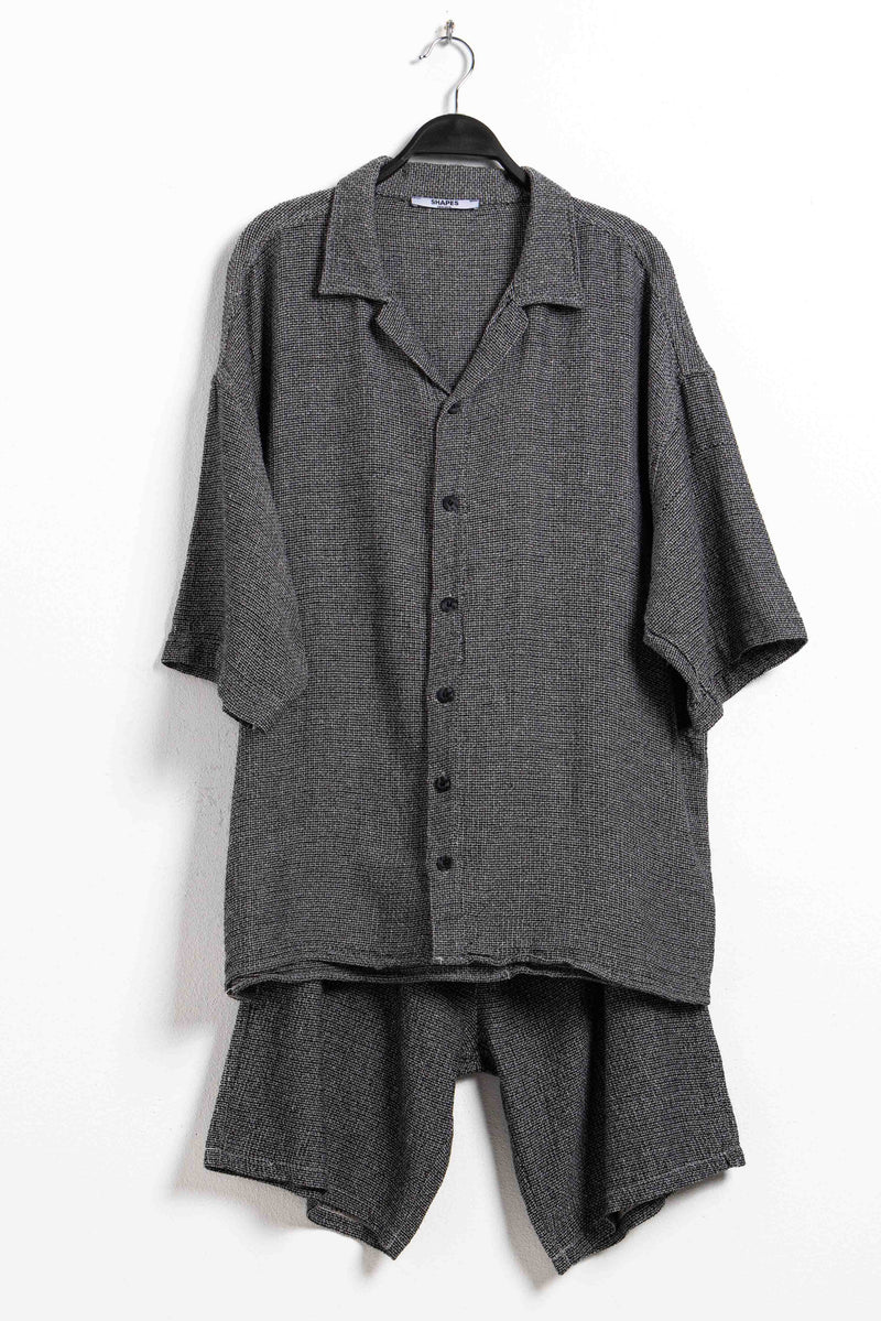 TEXTURED KNIT SHIRT SET