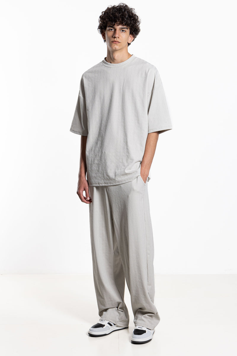 TEXTURED BAGGY T-SHIRT SET
