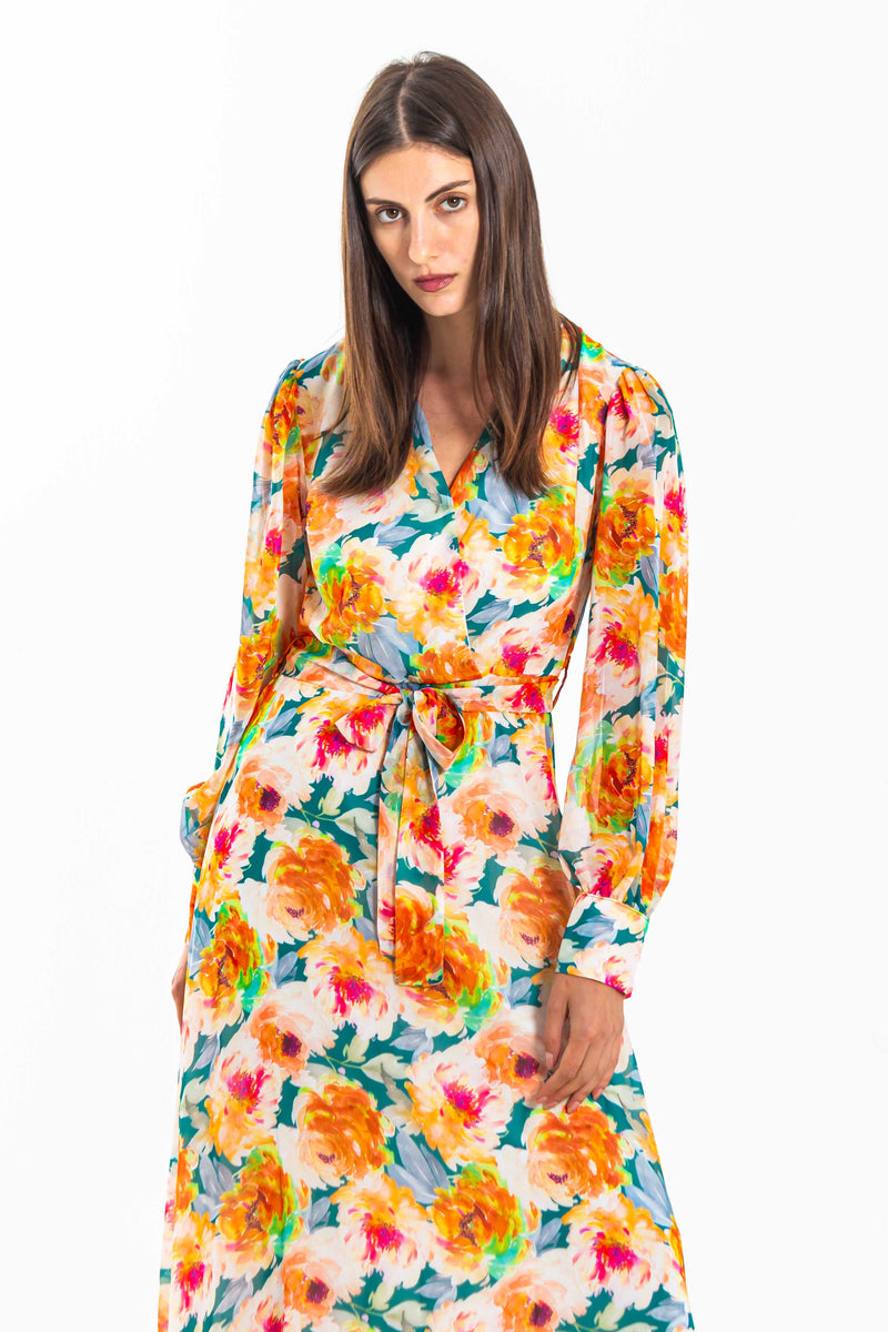 FLORAL PRINTED MAXI DRESS