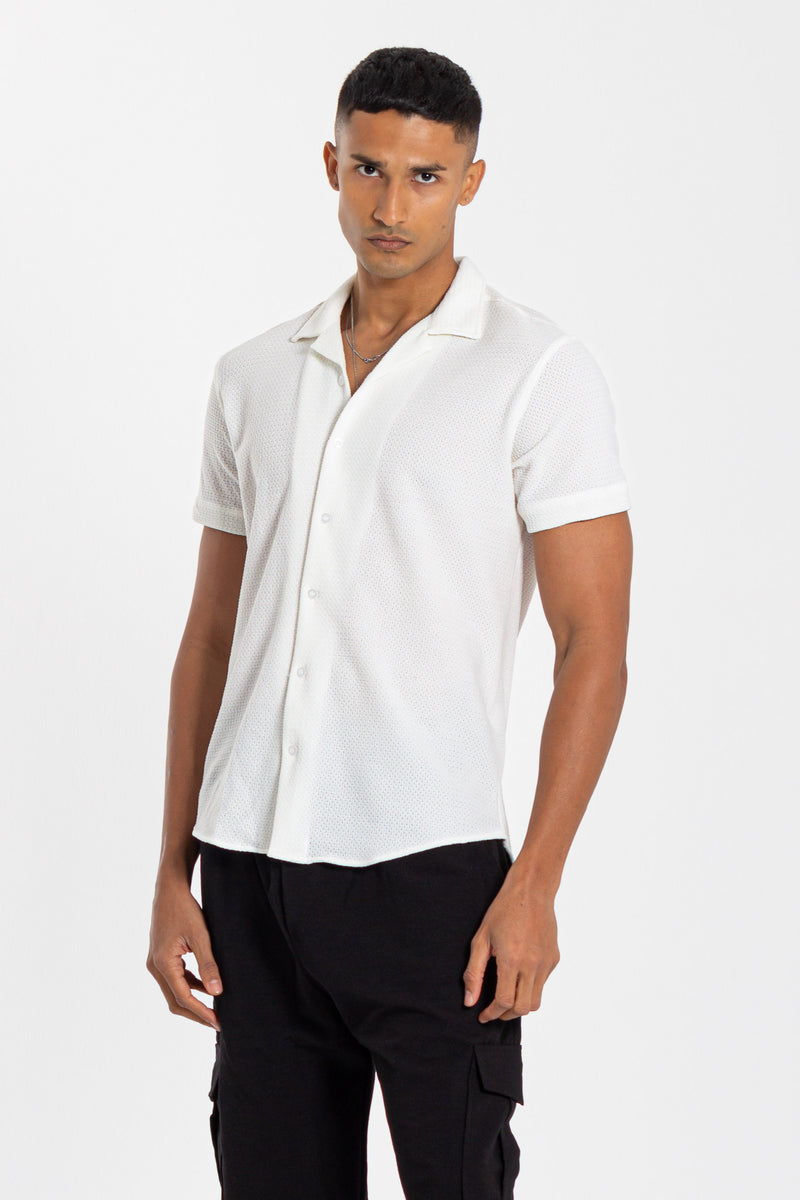 TEXTURED CROCHET SHIRT