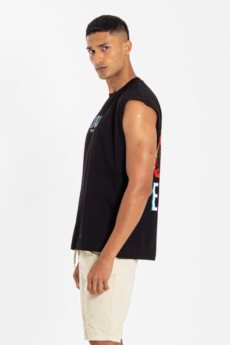 SLOGAN PRINT CUT T-SHIRT