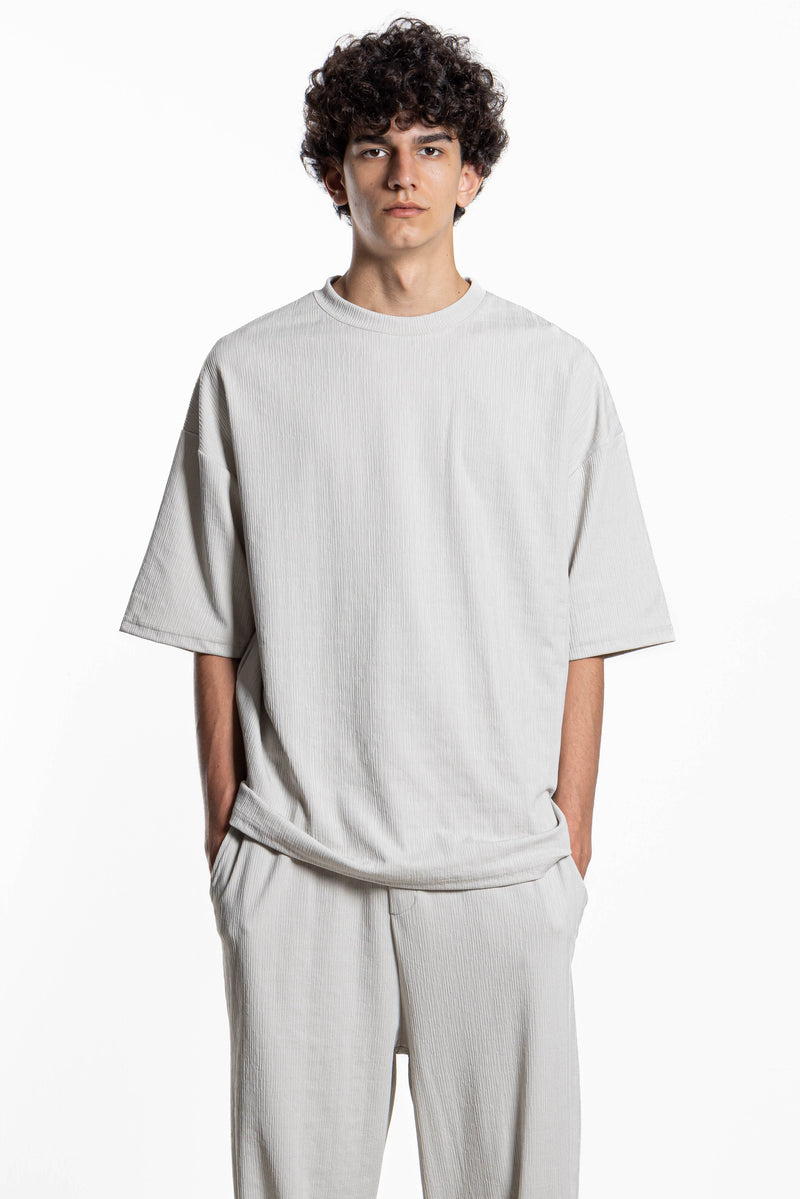 TEXTURED BAGGY T-SHIRT SET