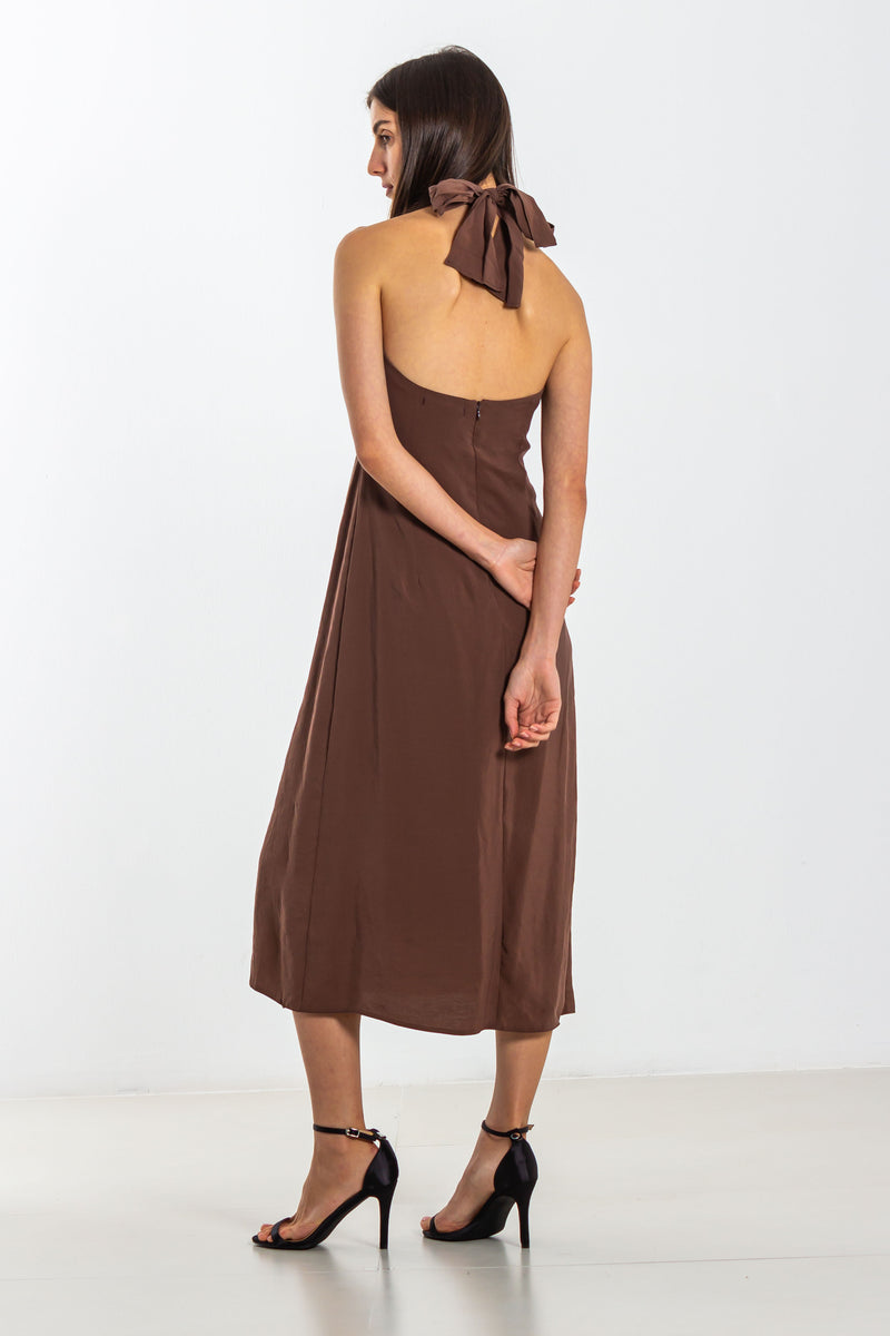 HALTER NECK MIDI DRESS