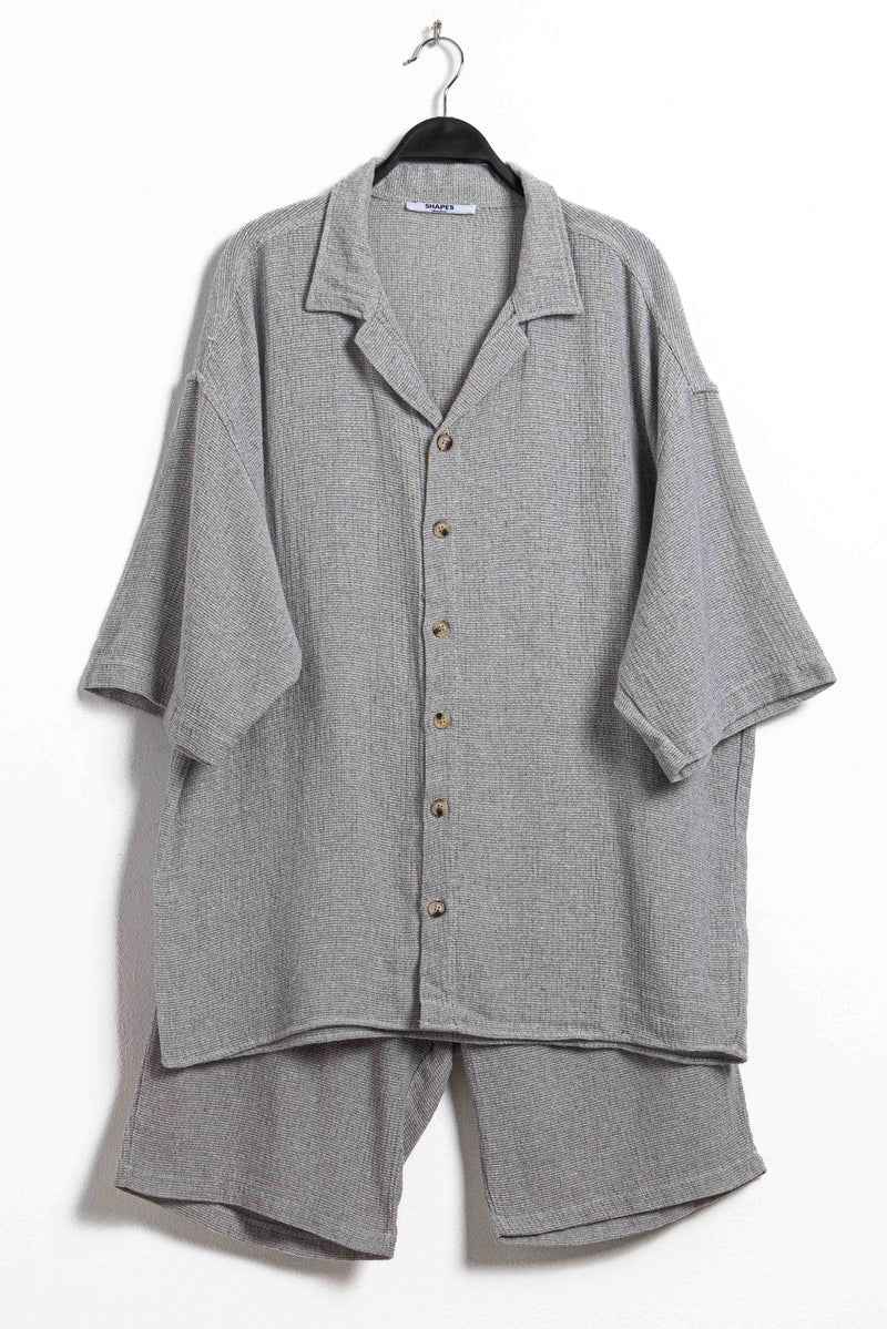TEXTURED KNIT SHIRT SET