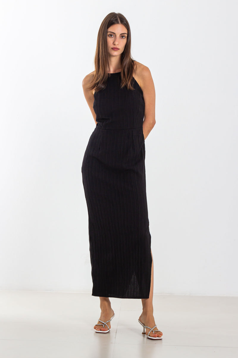 TEXTURED MIDI DRESS
