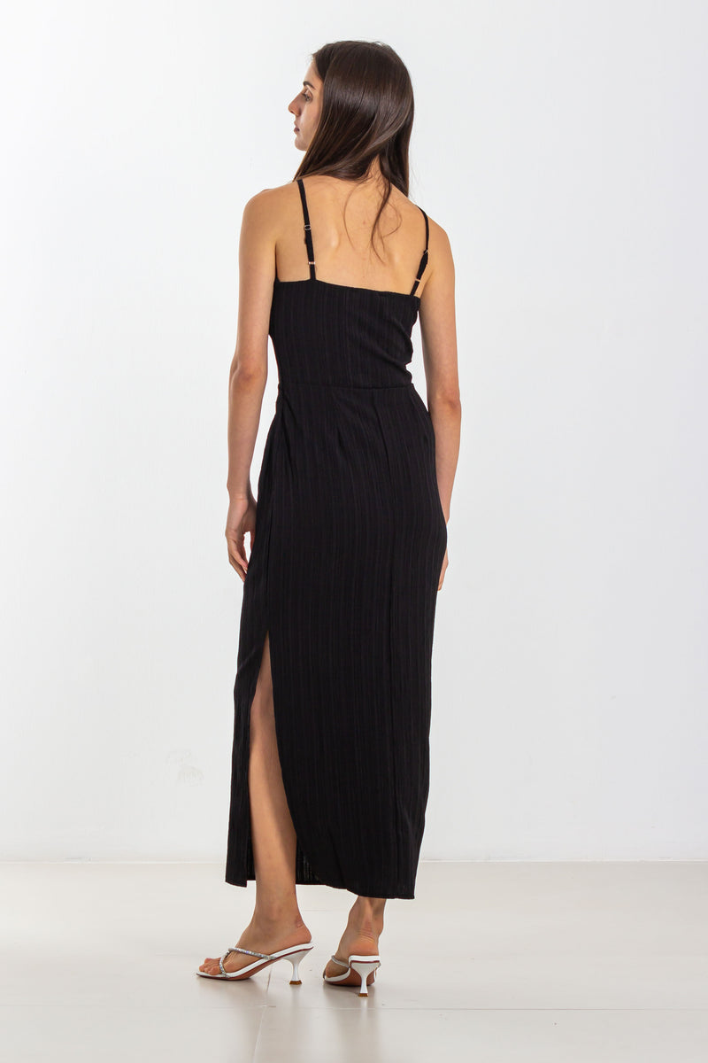 TEXTURED MIDI DRESS