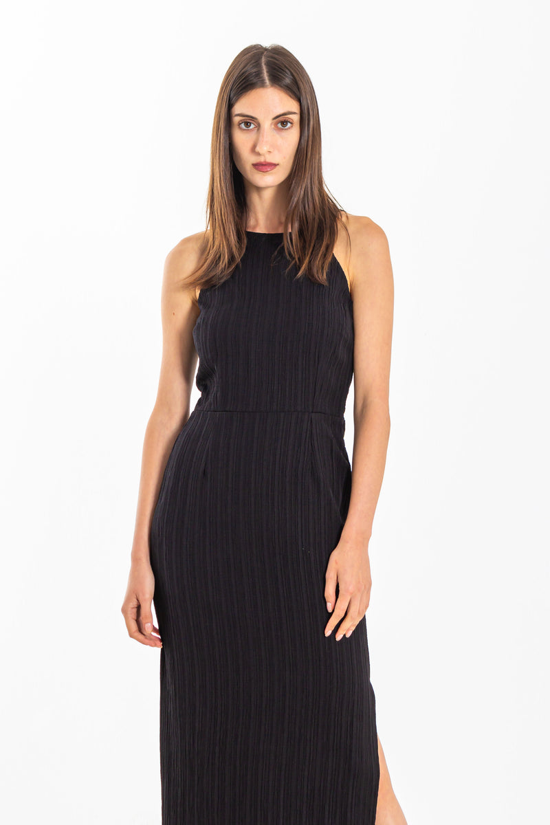 TEXTURED MIDI DRESS