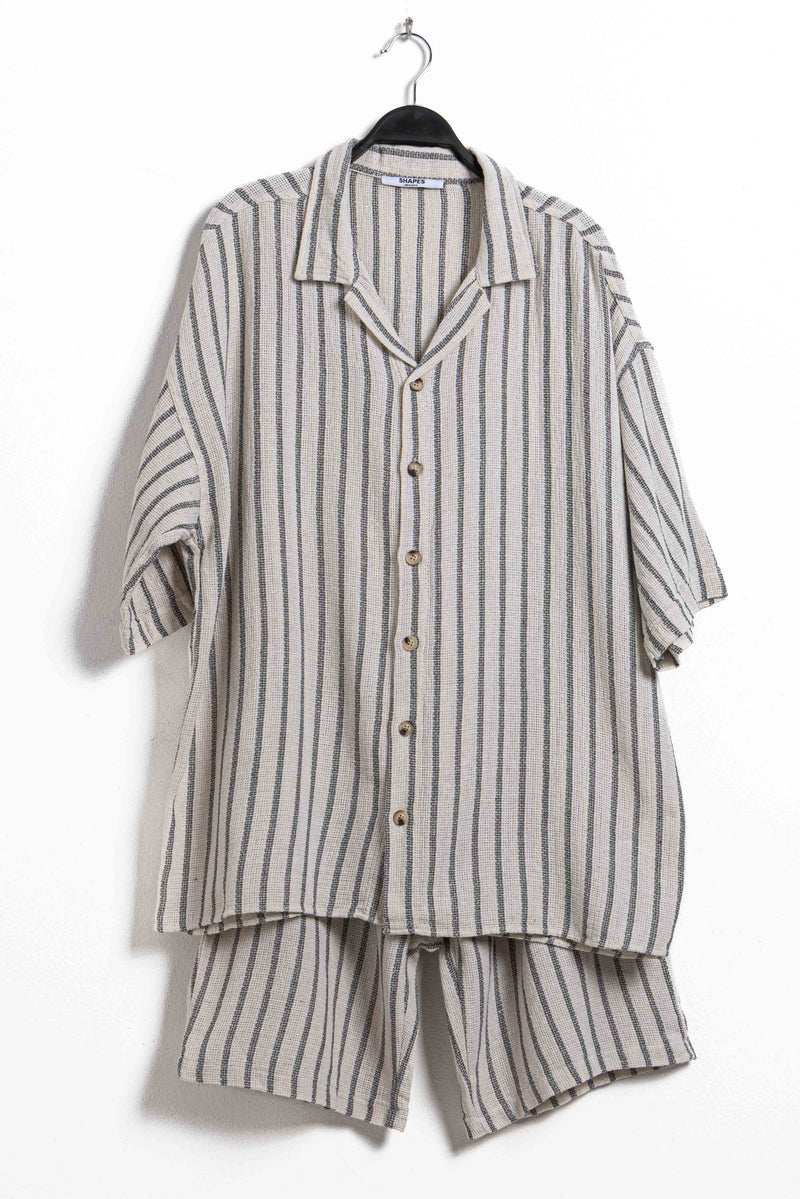 STRIPED KNITTED SHIRT SET