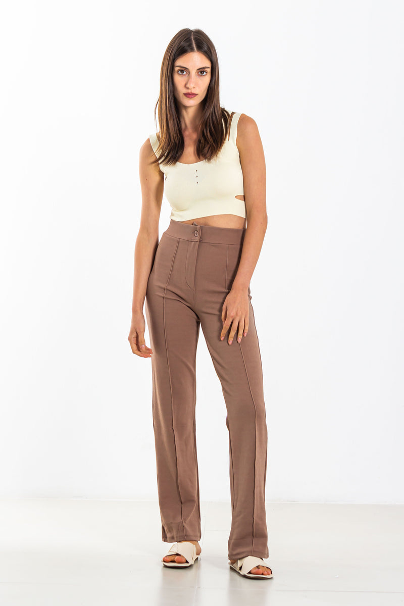 KNIT CROP TOP WITH CUT WORK