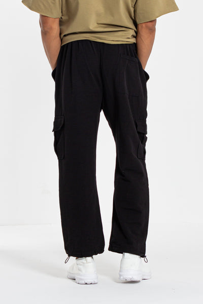 WIDE-FIT LINEN CARGO JOGGER