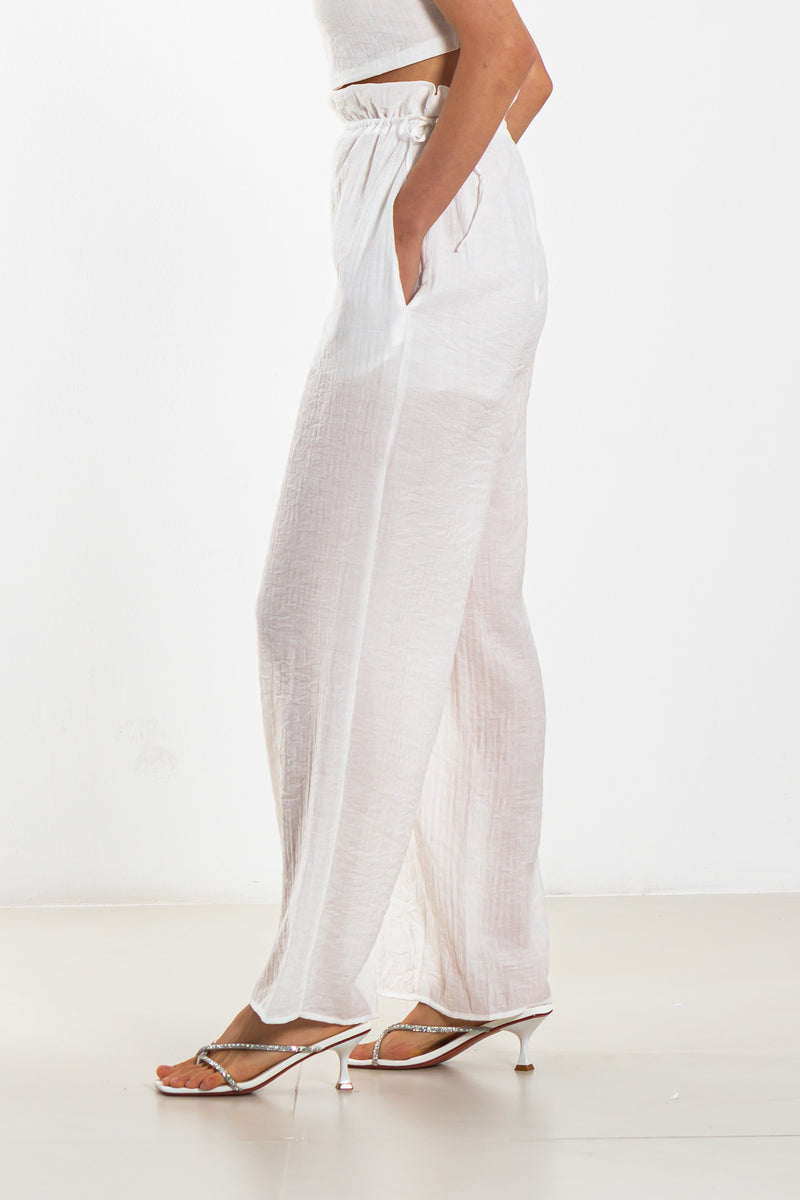 JOGGER WAIST LINEN TROUSERS