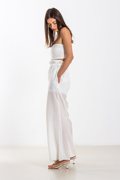 TEXTURED STRAPLESS CROP TOP