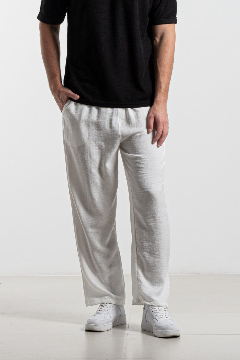 LIGHTWEIGHT LINEN BLEND TROUSERS