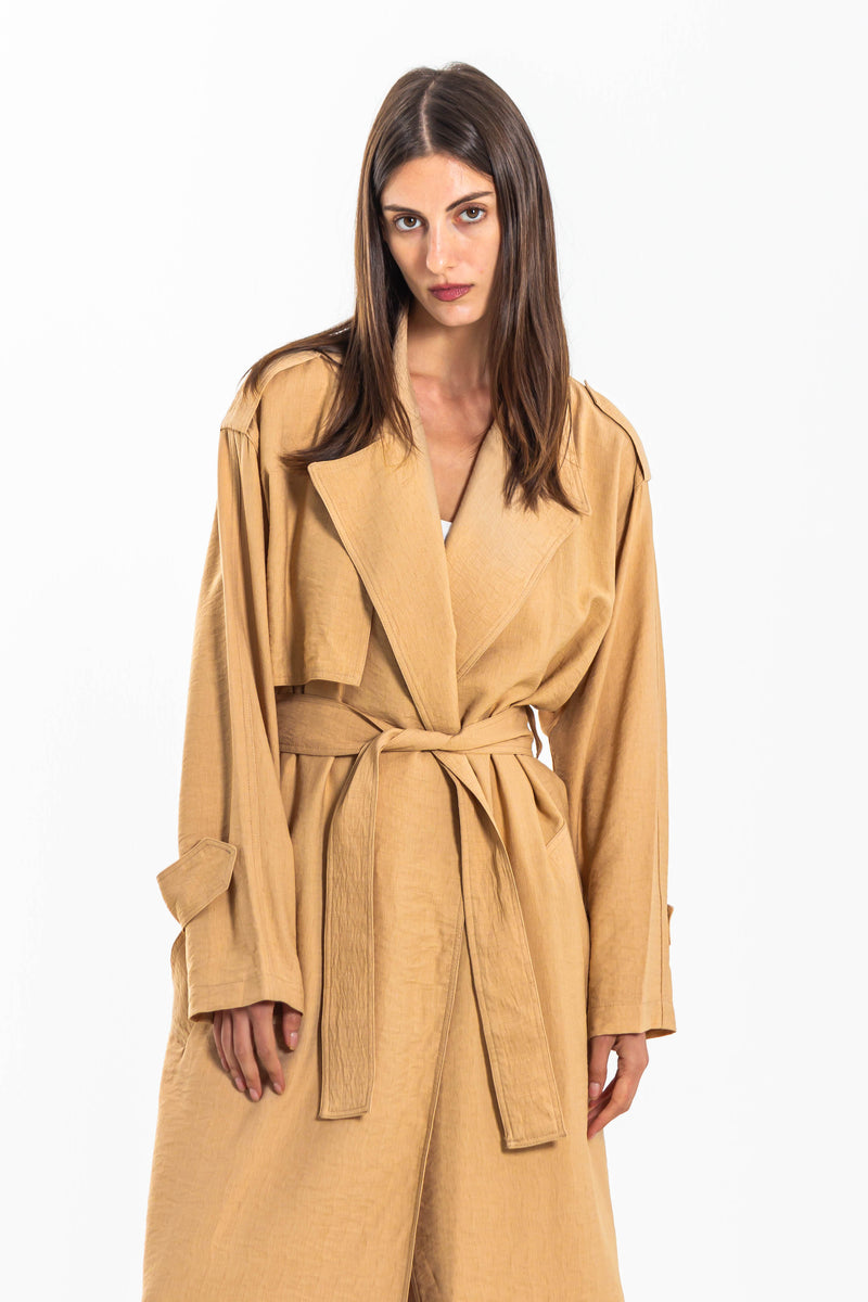 FLOWING BELTED TRENCH COAT