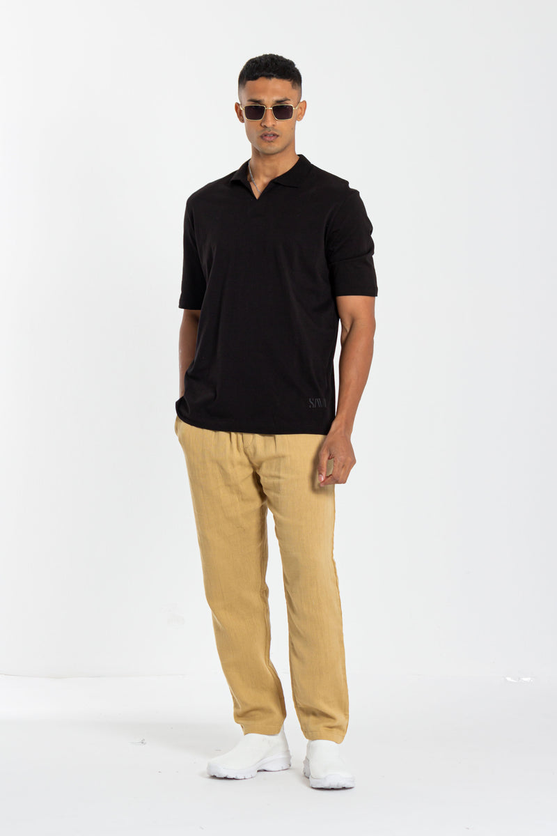 TEXTURED OVERSIZE POLO SHIRT