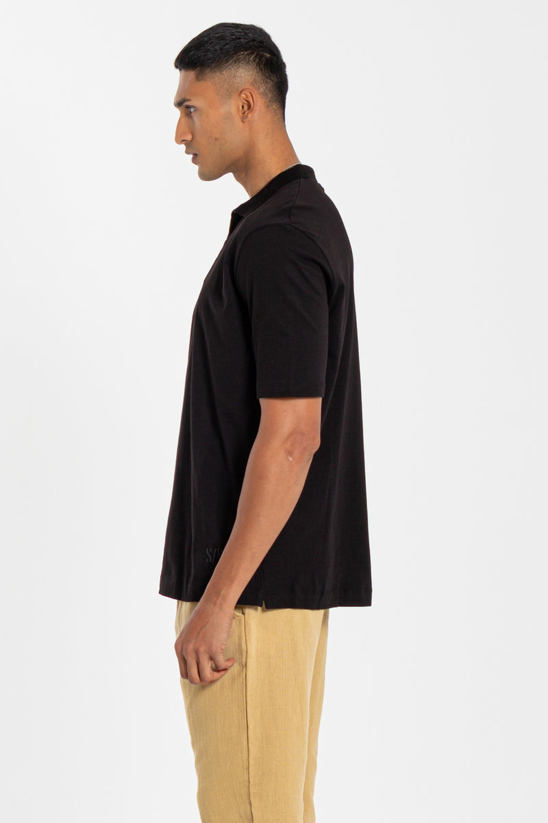 TEXTURED OVERSIZE POLO SHIRT