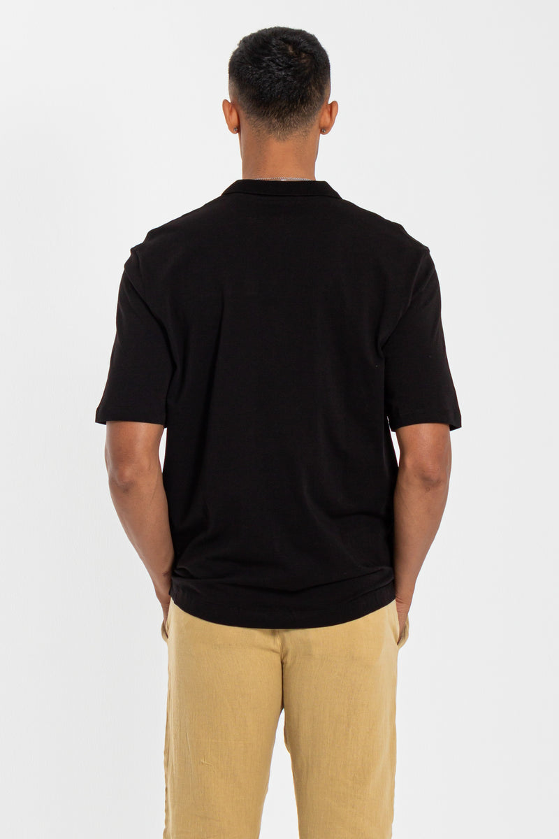 TEXTURED OVERSIZE POLO SHIRT