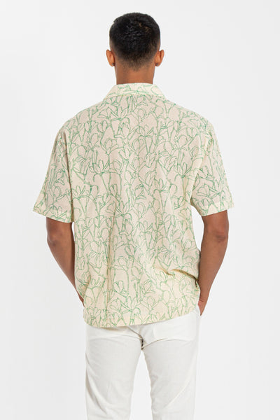 PRINTED LINEN BLEND SHIRT