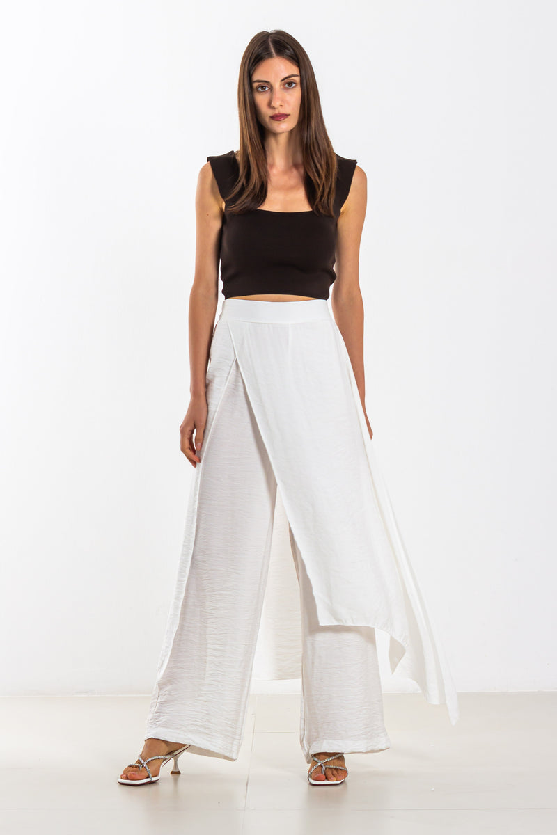 FLOWY LINEN BLEND TROUSERS