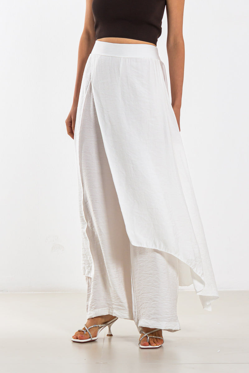 FLOWY LINEN BLEND TROUSERS