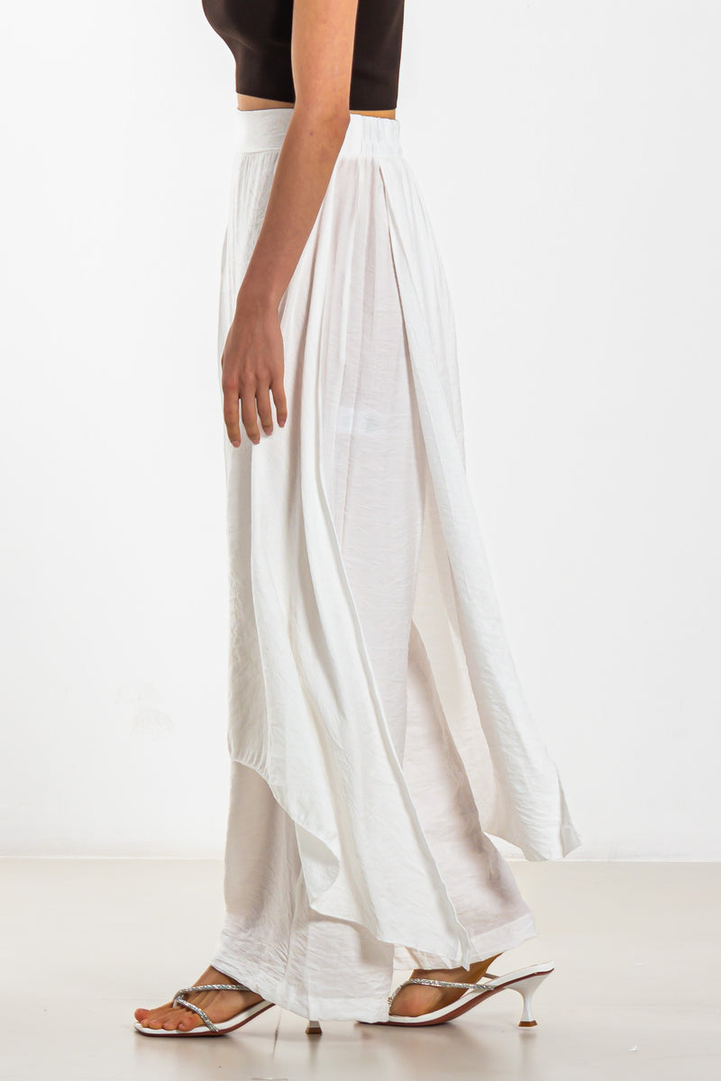 FLOWY LINEN BLEND TROUSERS