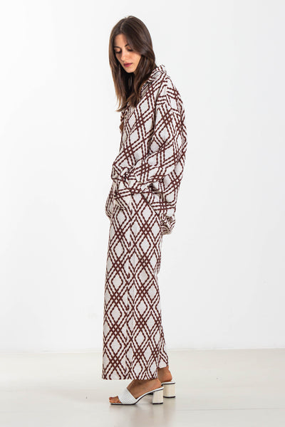 PRINTED LINEN BLEND SHIRT SET