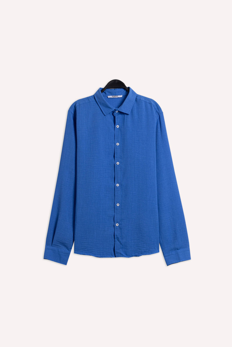 TEXTURED LINEN BLEND SHIRT