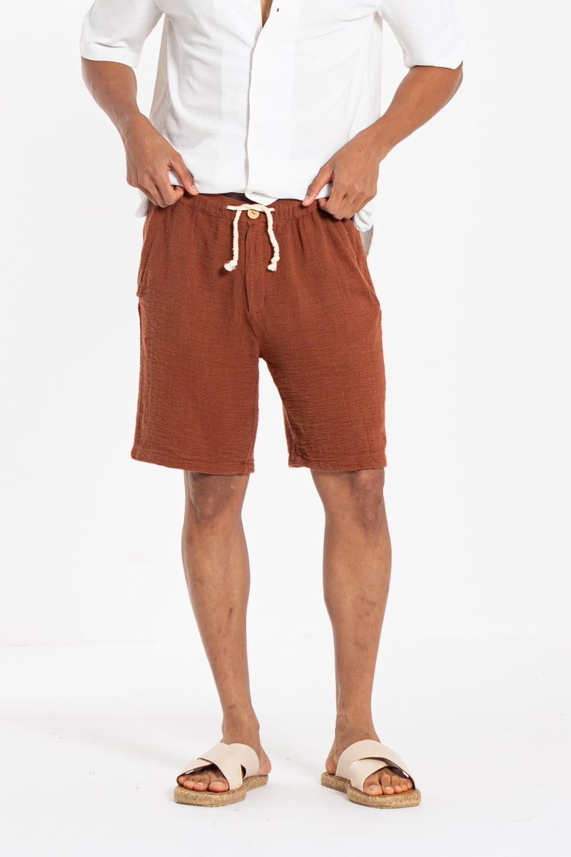 LINEN BERMUDA JOGGER SHORTS