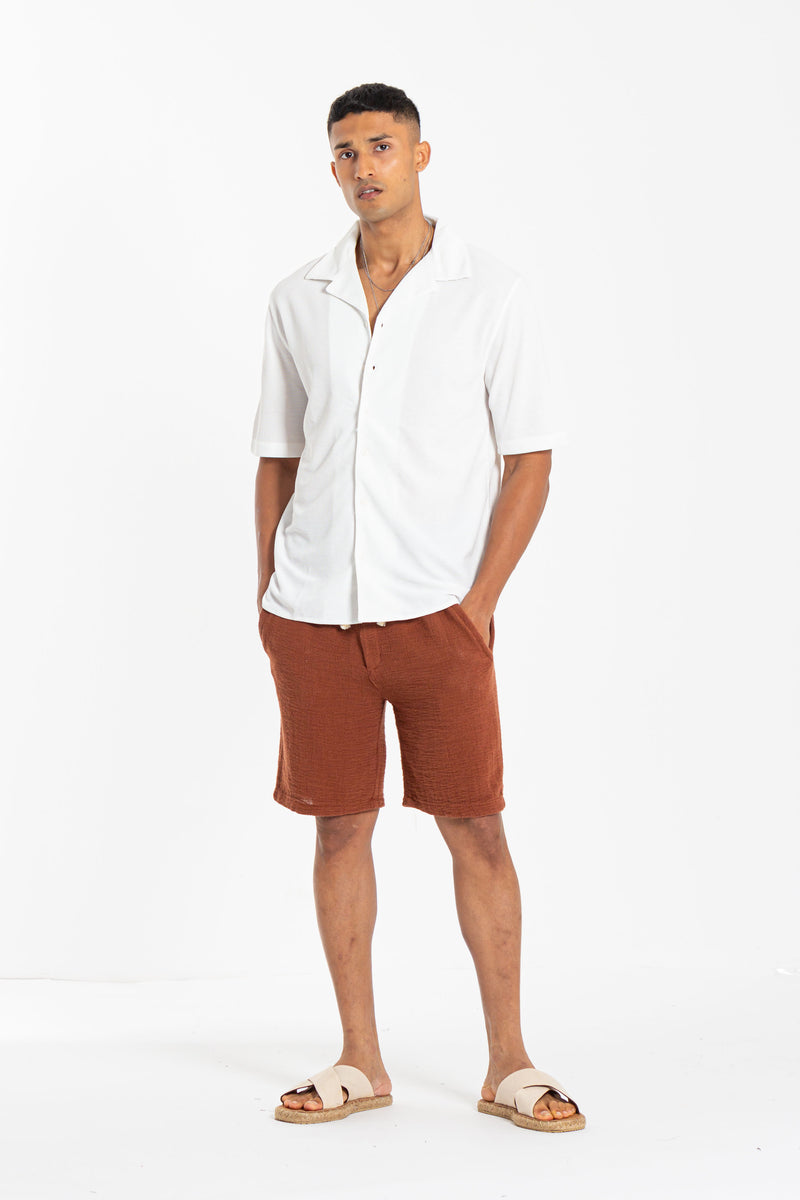 LINEN BERMUDA JOGGER SHORTS