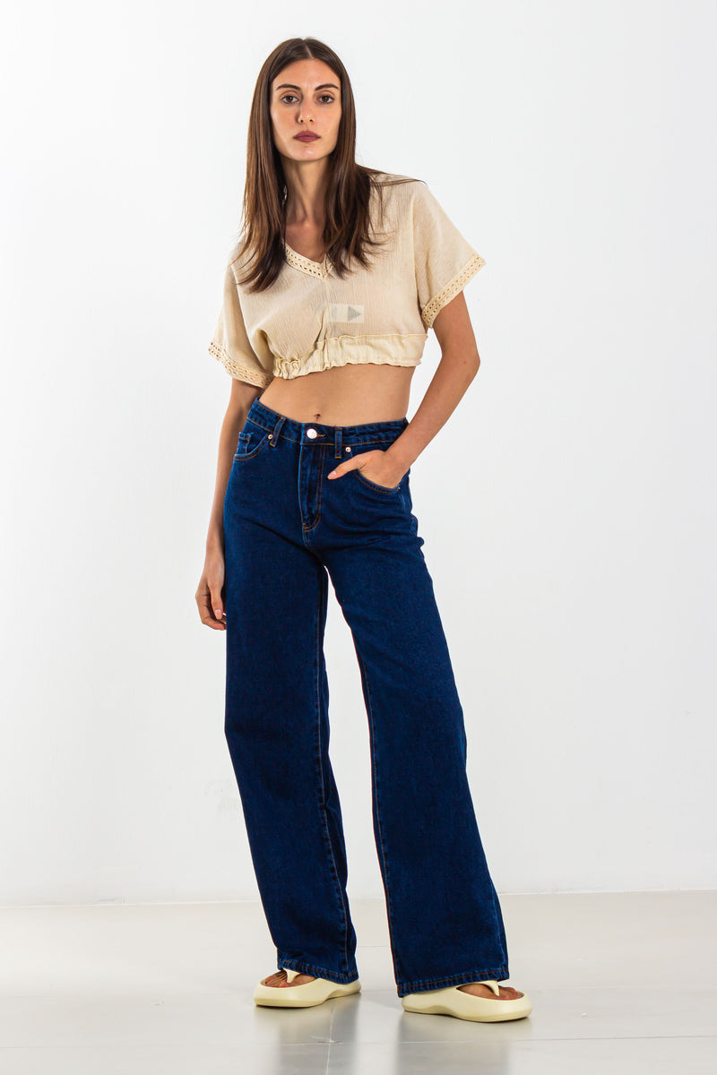 CROP TOP WITH CUTWORK EMBROIDERY