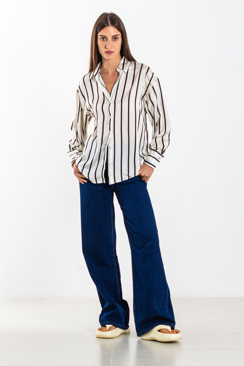 STRIPED SATIN SHIRT