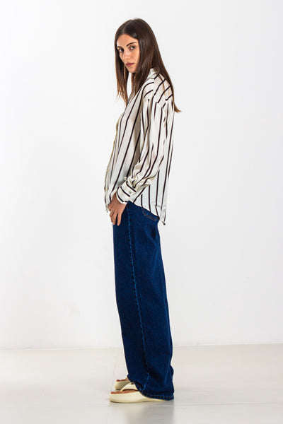 STRIPED SATIN SHIRT
