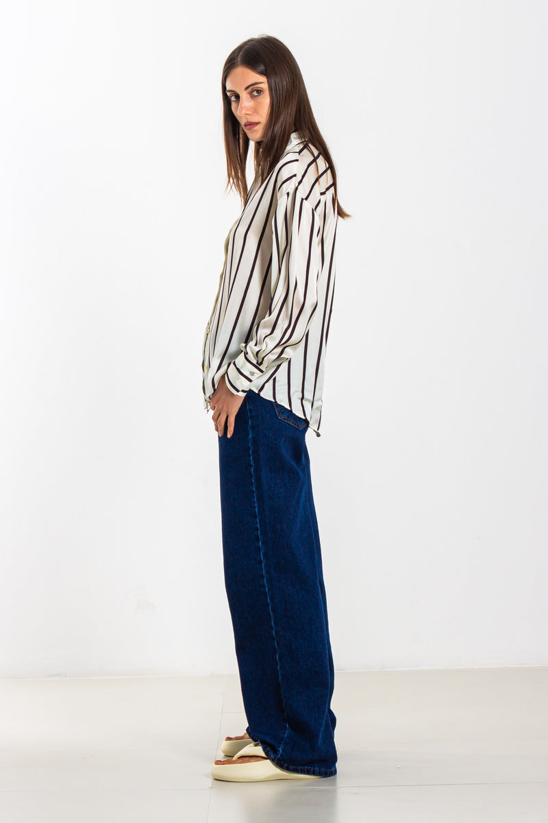 STRIPED SATIN SHIRT