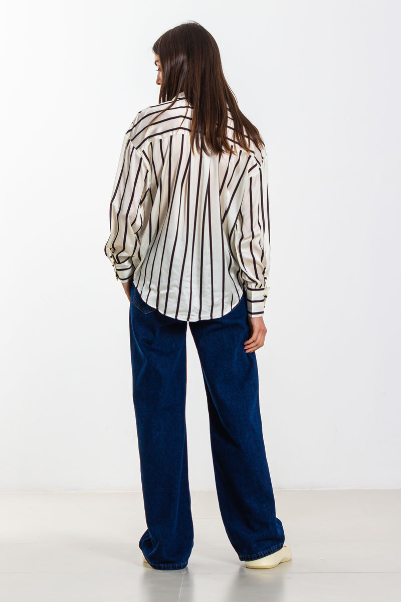 STRIPED SATIN SHIRT