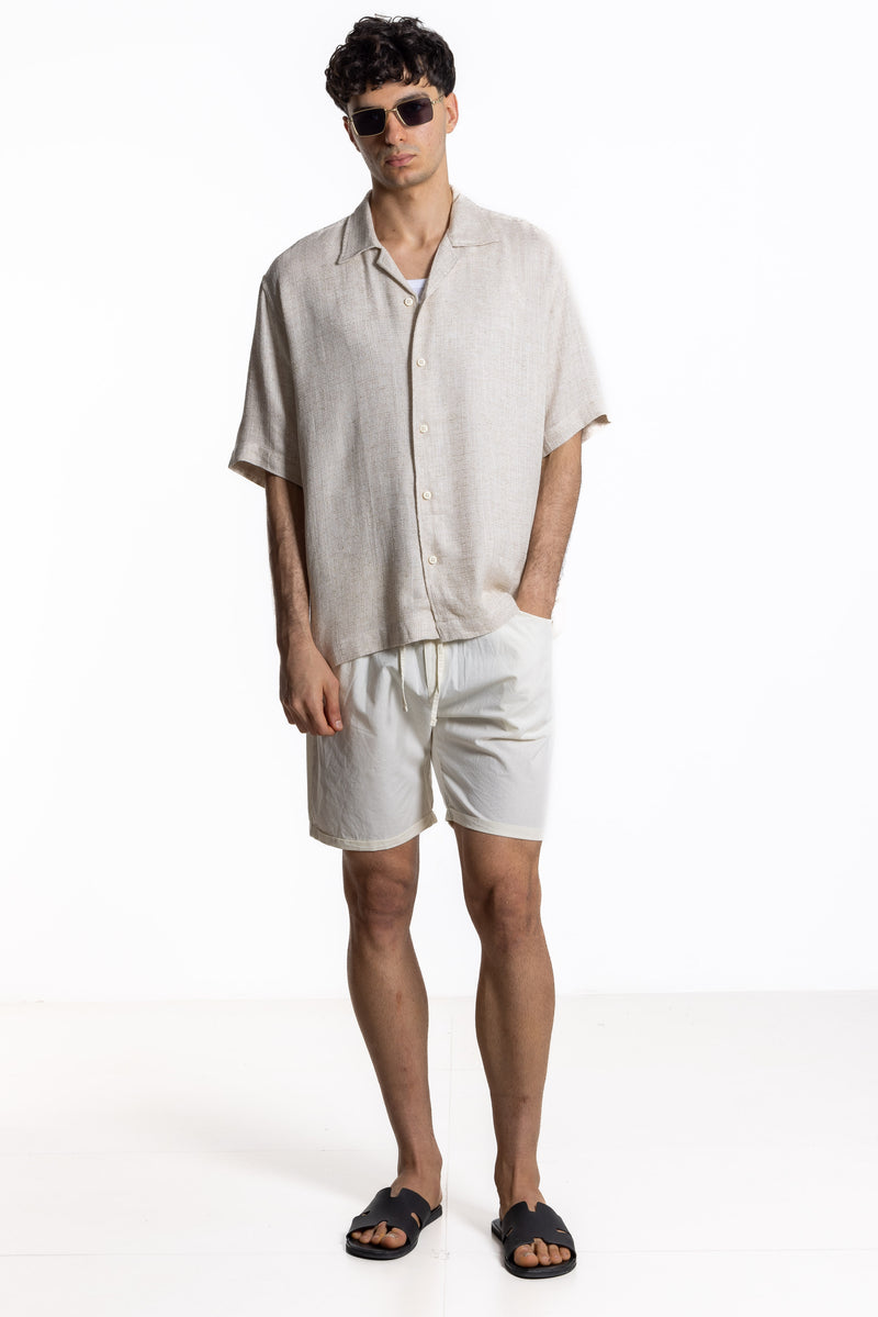 TEXTURED LINEN BLEND SHIRT