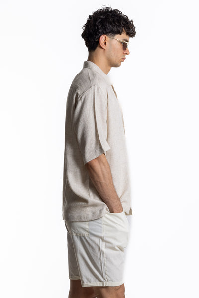TEXTURED LINEN BLEND SHIRT