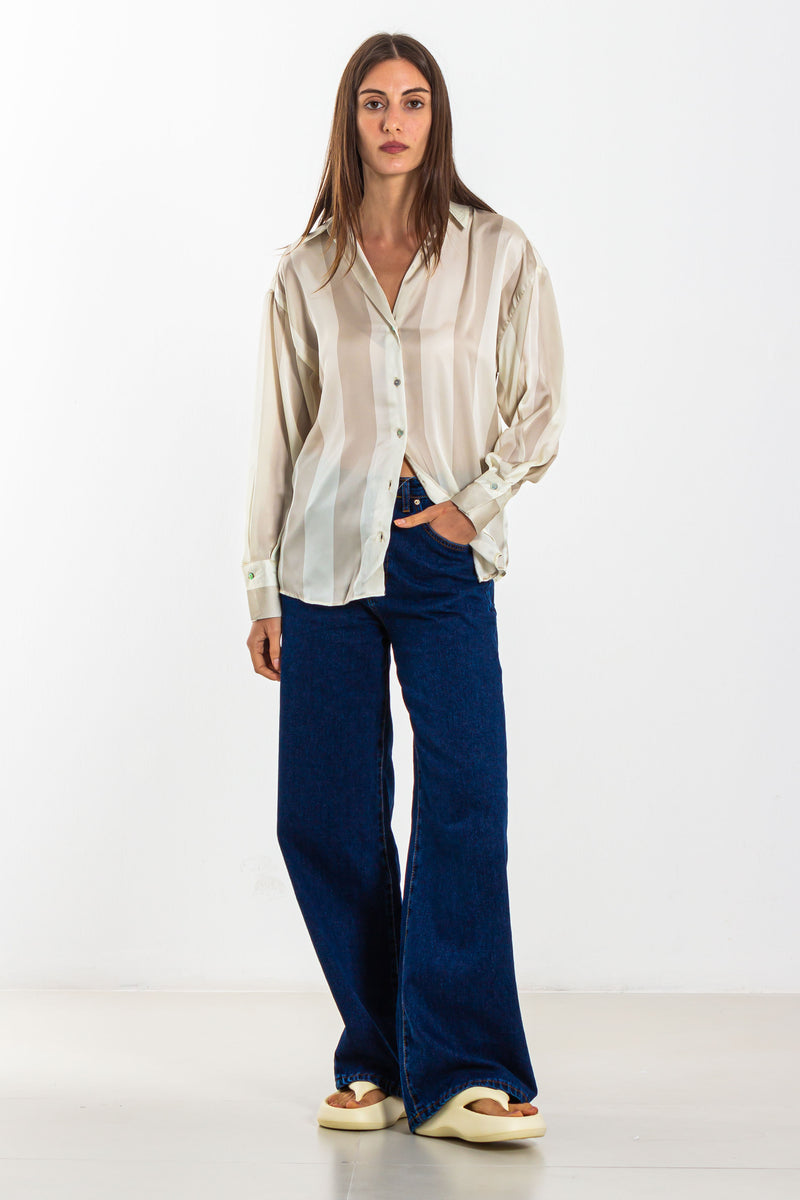 STRIPED SATIN SHIRT