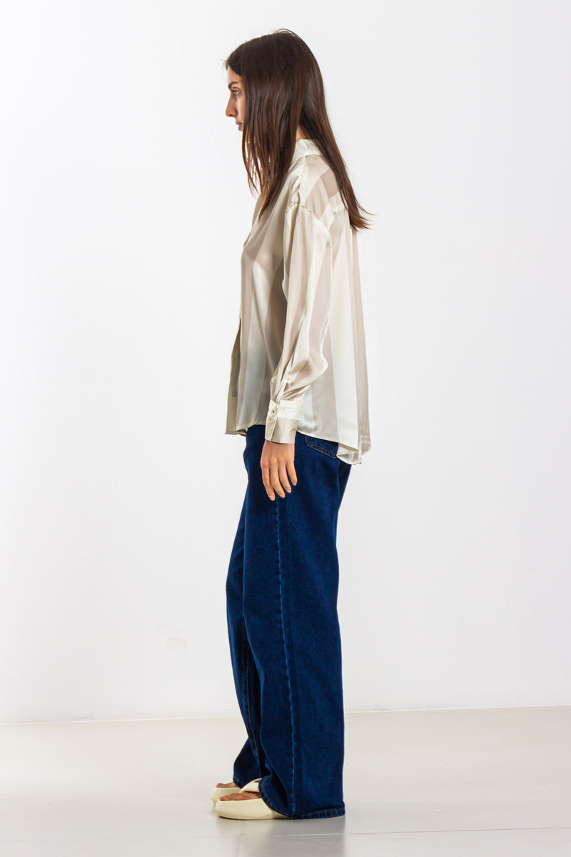 STRIPED SATIN SHIRT