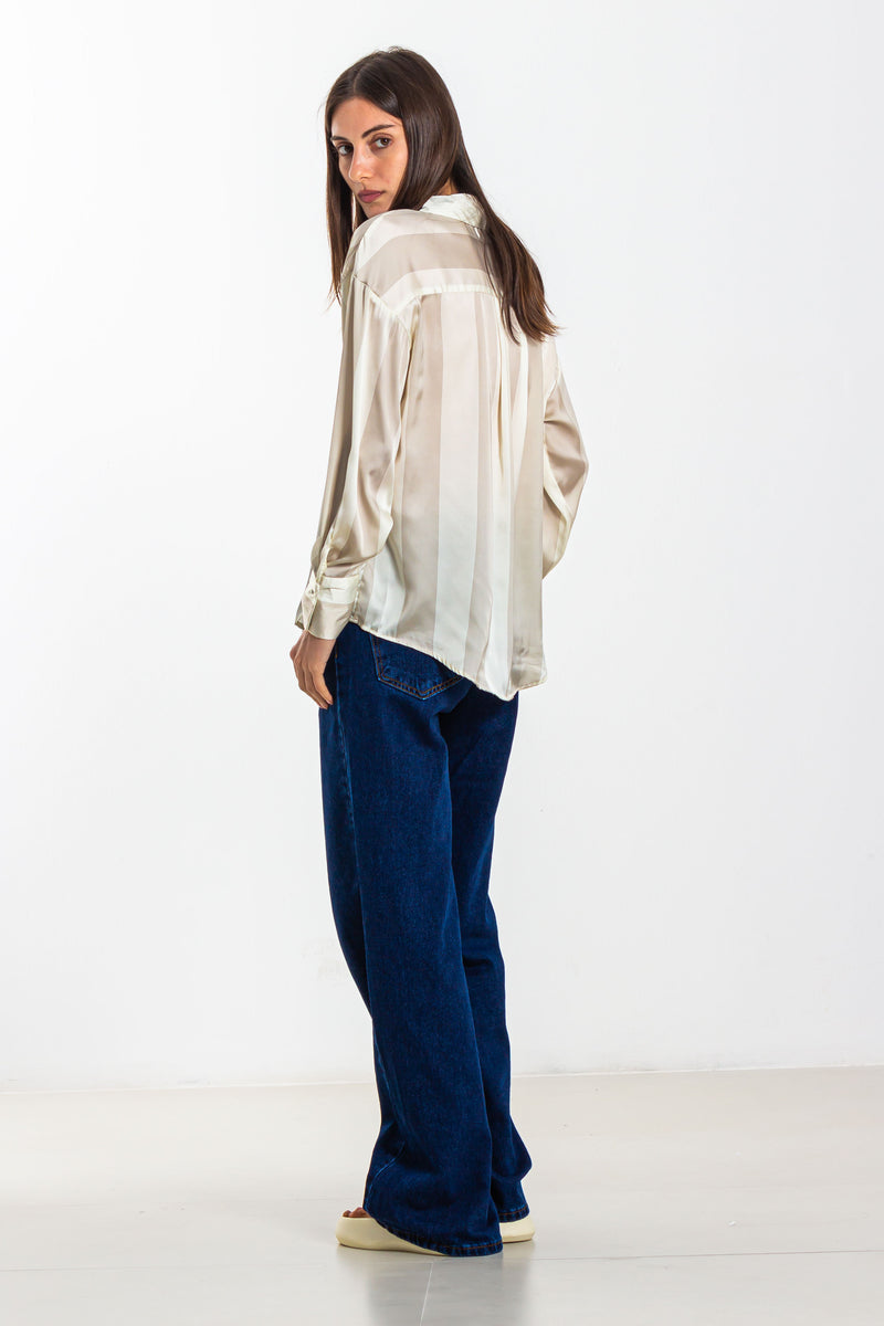 STRIPED SATIN SHIRT
