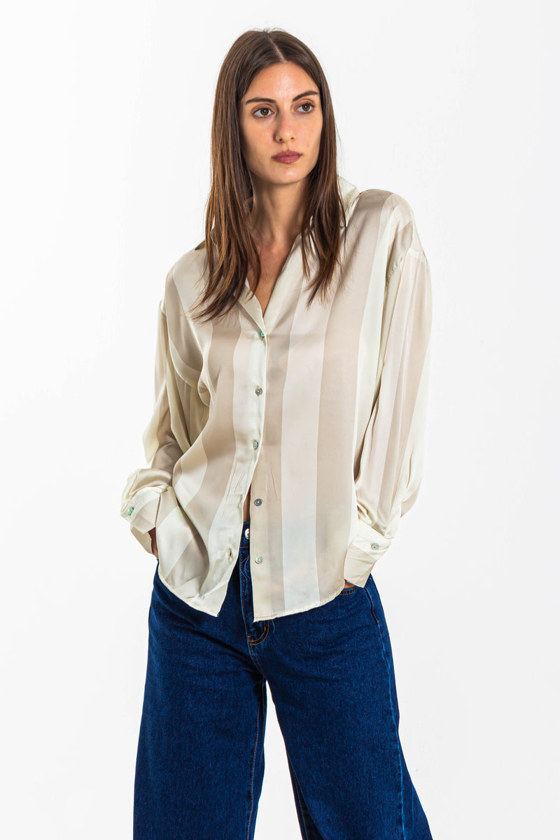 STRIPED SATIN SHIRT